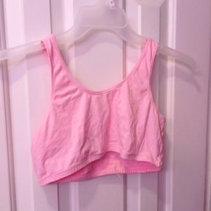 Pink sports bra